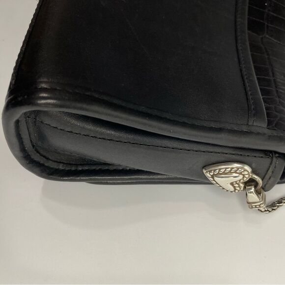 Vintage Authentic Brighton Croc Embossed Leather Chain Strap Small Crossbody - Picture 10 of 10